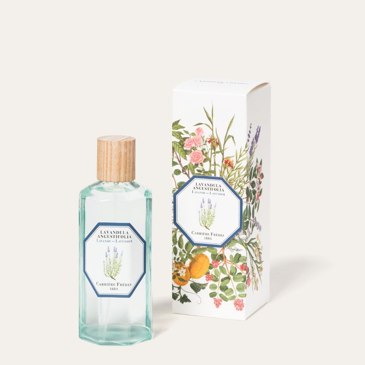 Lavender-scented bottle and matching floral box