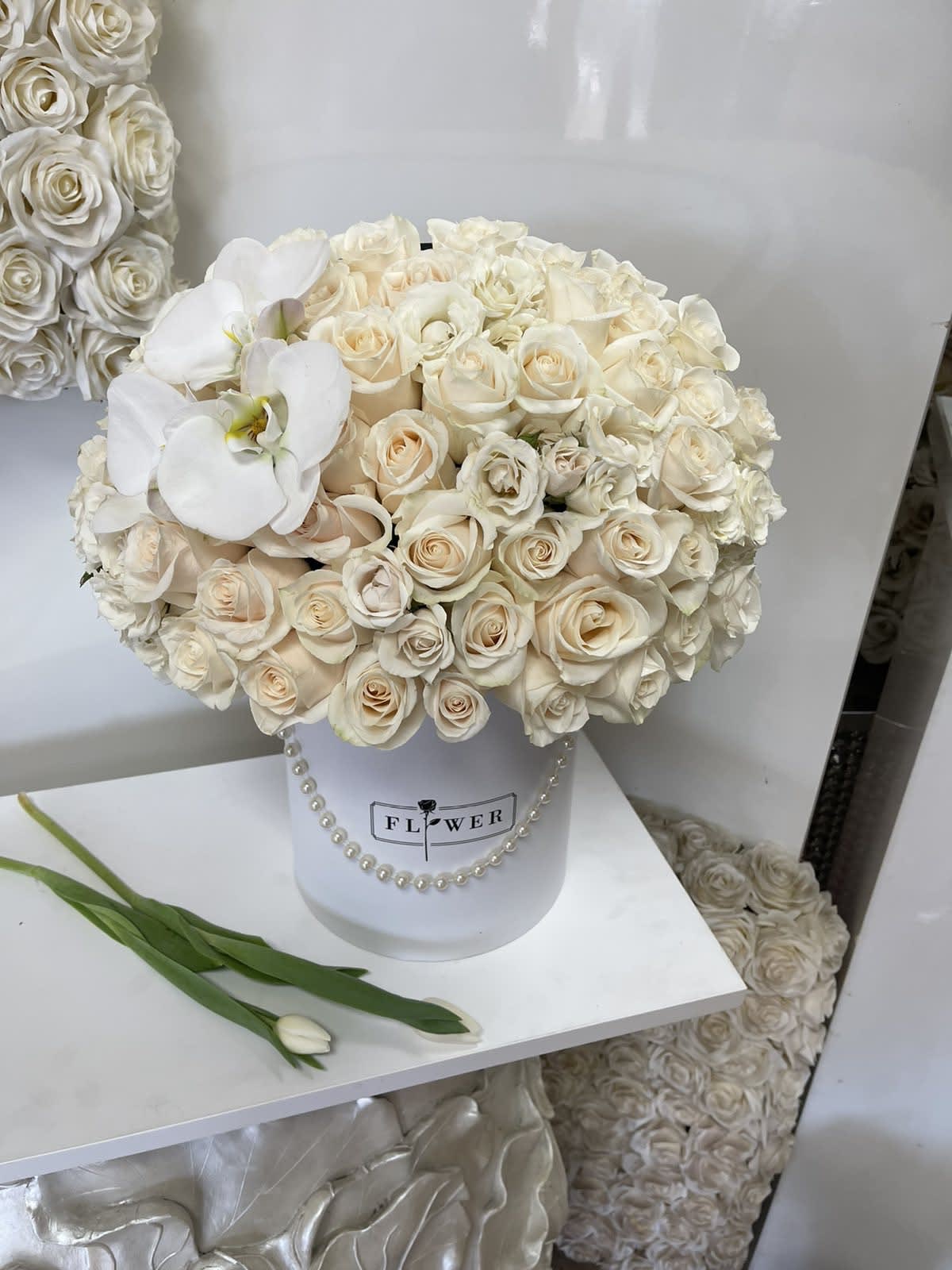 Box of Love  - White roses beautifully arranged in a signature box. 