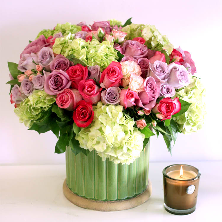 Roses and More  - The Perfect Gift for a Birthday. Candle Not included. Approx. 24" Round