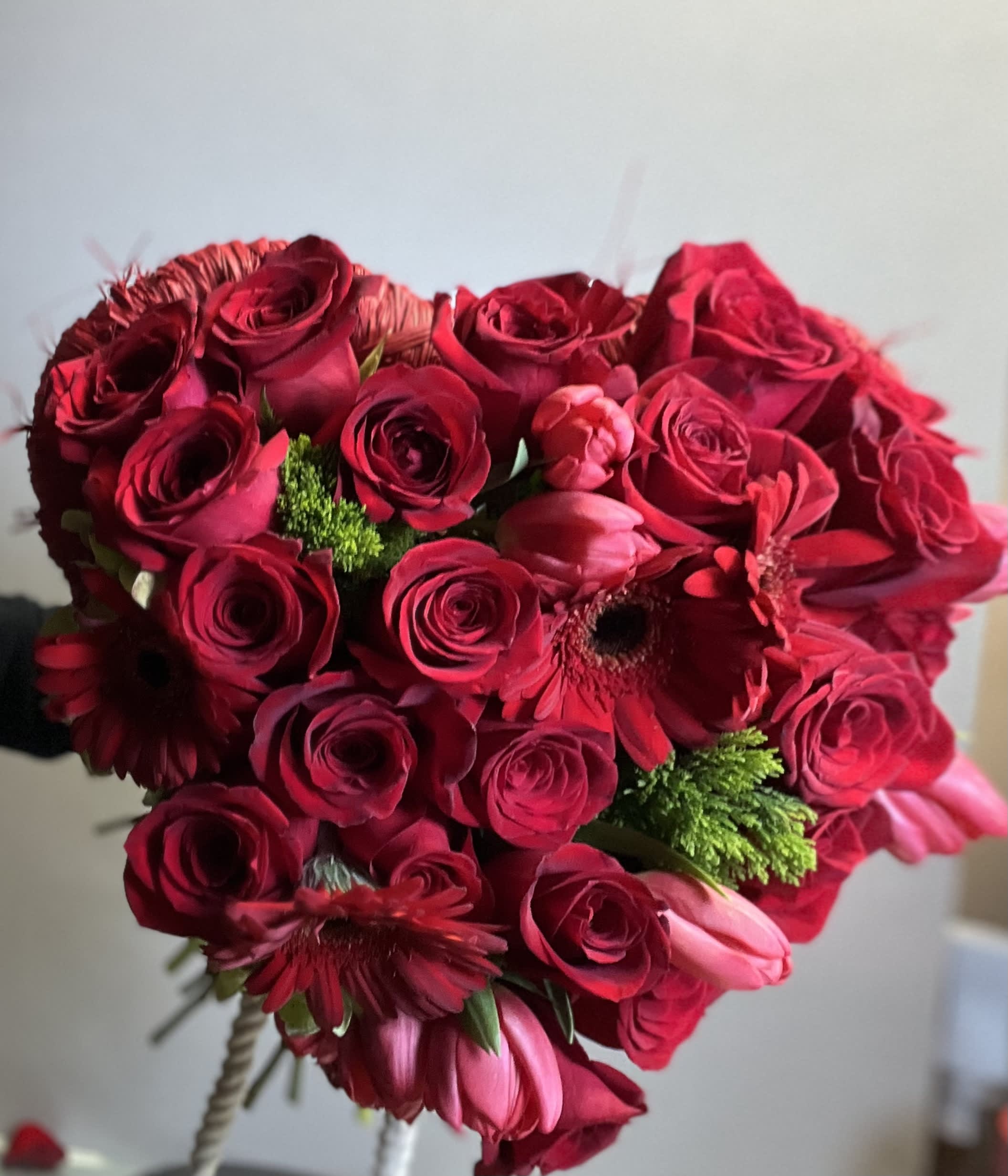 Heart of Passion Floral  - Ecuadorian Roses + Flowers Substitution &amp; Design Policy  AS SIMILAR AS POSSIBLE  Each floral arrangement is custom-designed and handcrafted using the freshest flowers, containers, decorative accents, and materials available at the time of creation. Due to seasonal availability, immediate inventory conditions, market limitations, or unforeseen circumstances, substitutions of flowers, containers, or decorative elements may be necessary.  When substitutions occur, they will always be made with items of equal or greater value, while preserving the overall style, color palette, proportions, and design integrity of the original arrangement. The final product will be delivered as similar as possible to the design shown.  By placing an order, you acknowledge that all floral designs are unique and that natural variations are part of the artistic and handcrafted process. Our commitment is to deliver the most beautiful and refined version of each arrangement, consistent with our quality standards.