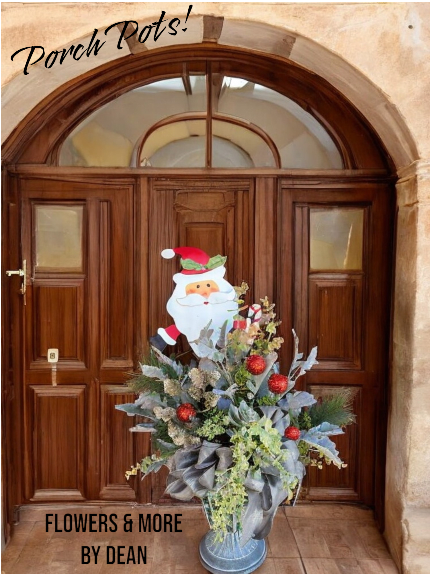 Porch Pot - Grace an entryway with a Porch Pot! Porch Pots bring a cheery &amp; festive presence to any space. They make excellent gifts for those with limited space indoors, they can be used in lieu of a tree. Each one is designed unique using artificial seasonal foliage and decorations. Approximately 24" tall