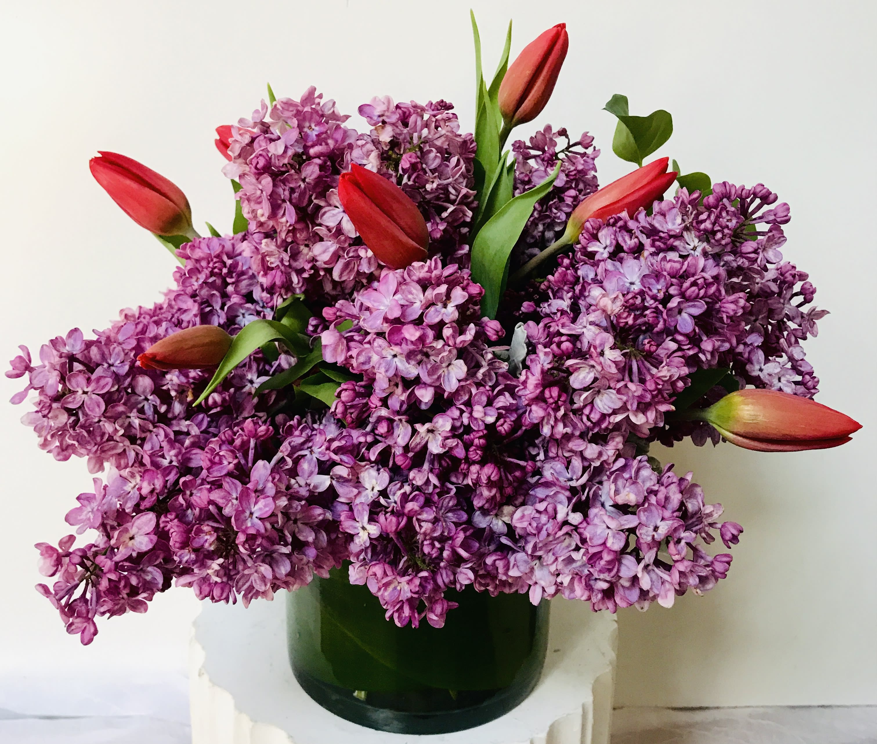 What Women Want - Lilac and tulips arrange by Jane"s Roses Floral Design Studio in San Francisco
