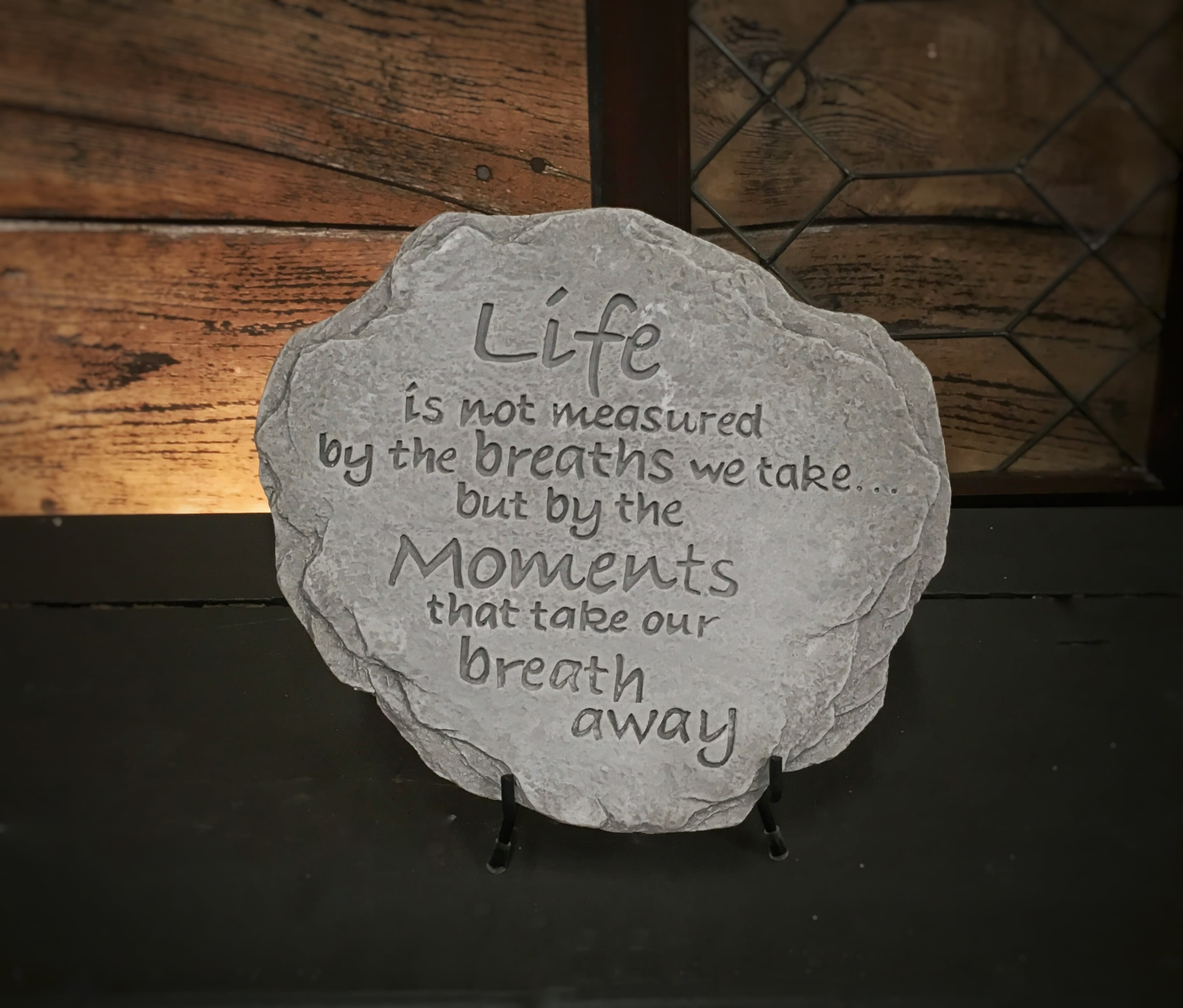 Inspirational Stone - Inspirational Stepping stones for gardens. Comes with easel. 11" x 10"