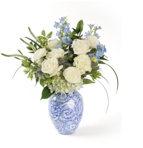 Jupiter Coastal - Inspired by Jupiter's serene shoreline, this refreshing design pairs crisp whites with tranquil blues. 