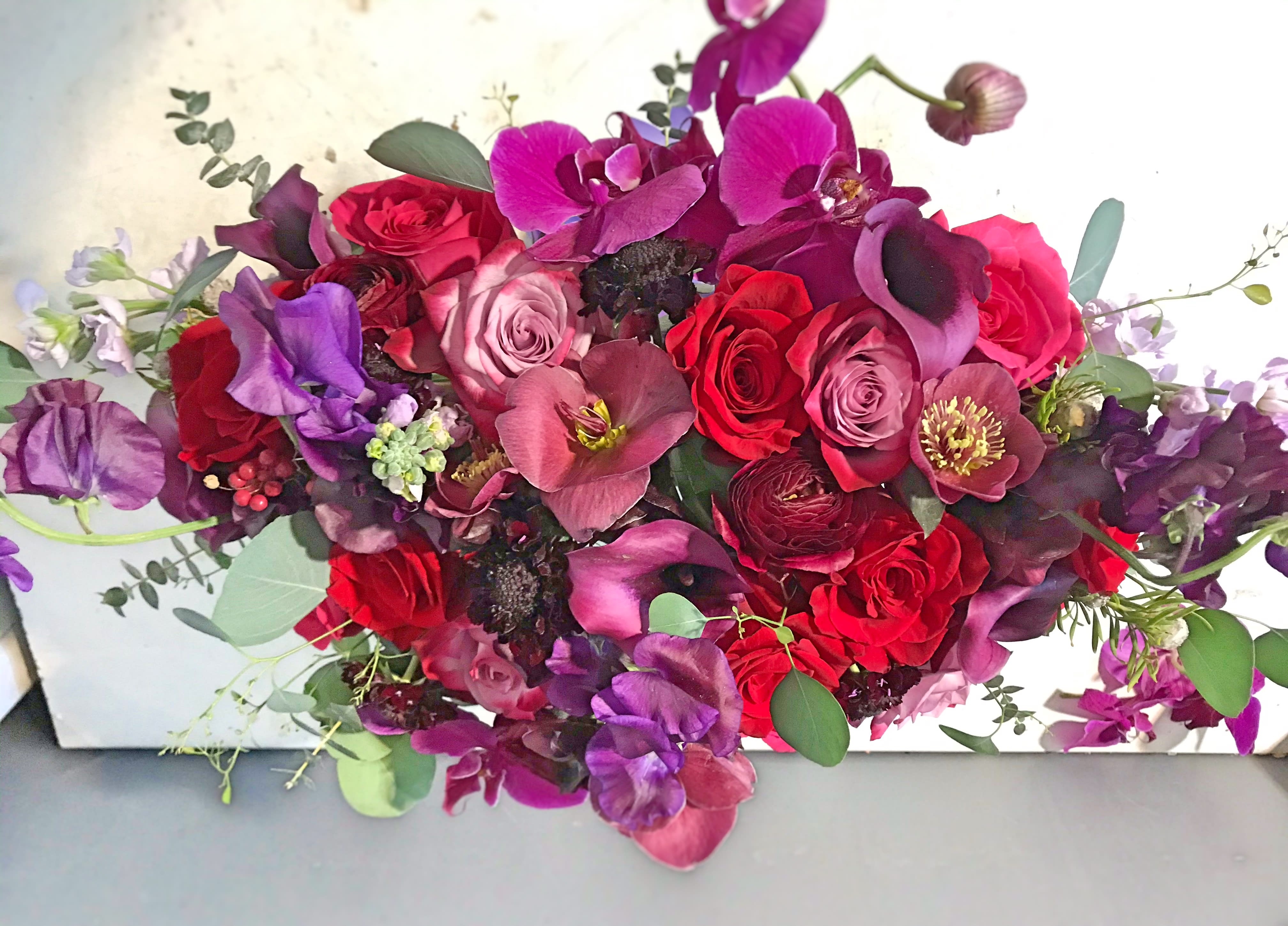 Happiness - bright red colors with vivid pink will pass the happiness.