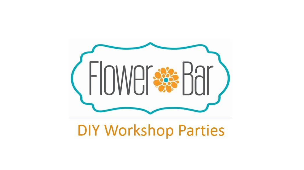 Flower Bar logo with DIY Workshop Parties text