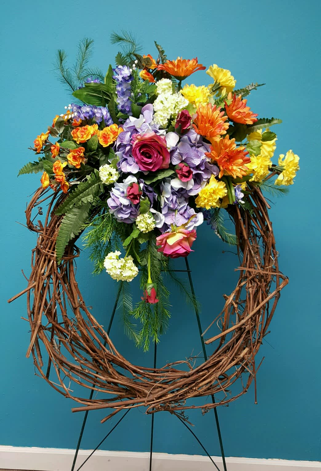 Everyday silk Large Wreath - Mixture of colors.. if you want it more custom colors, please let us know.