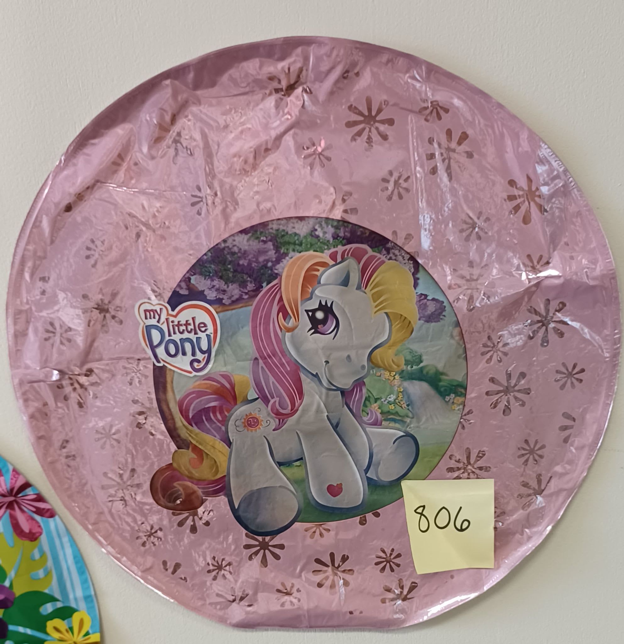 Pink My Little Pony party plate with a pony illustration