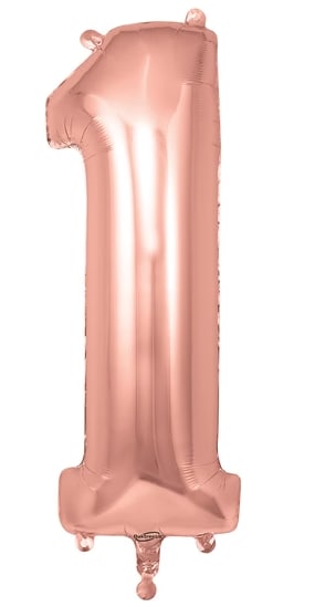 Rose gold number 1 foil balloon