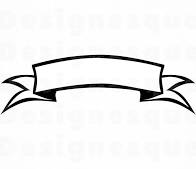 Blank ribbon banner graphic on a white background