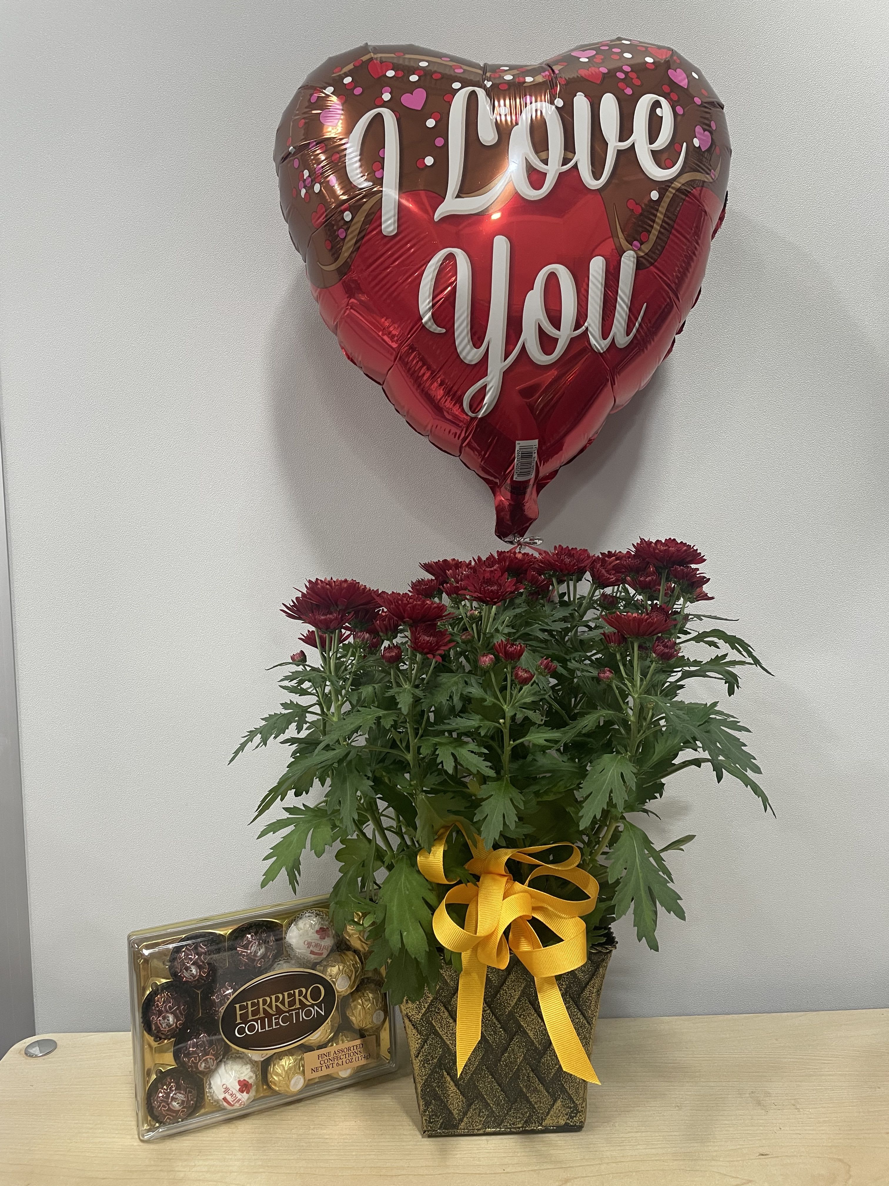 Burgundy Love Mum Plant Trio - As shown 