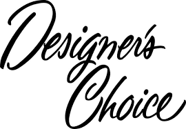Black script text reading "Designer’s Choice" on a white background