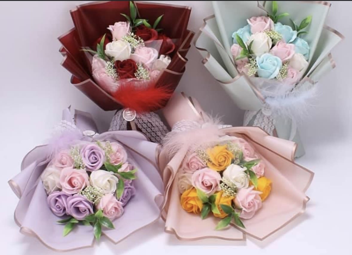Wrapped flower Gift  - assorted flowers in a bouquet wrapped in Korea paper wrapped for any occasion 
