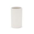 White cylindrical candle in a glass holder