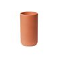 Single terracotta-colored cylindrical vase on a white background