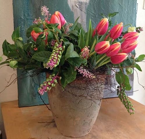 Indigo - Tulips mixed with Ranunculus or Indigo - subject to availability