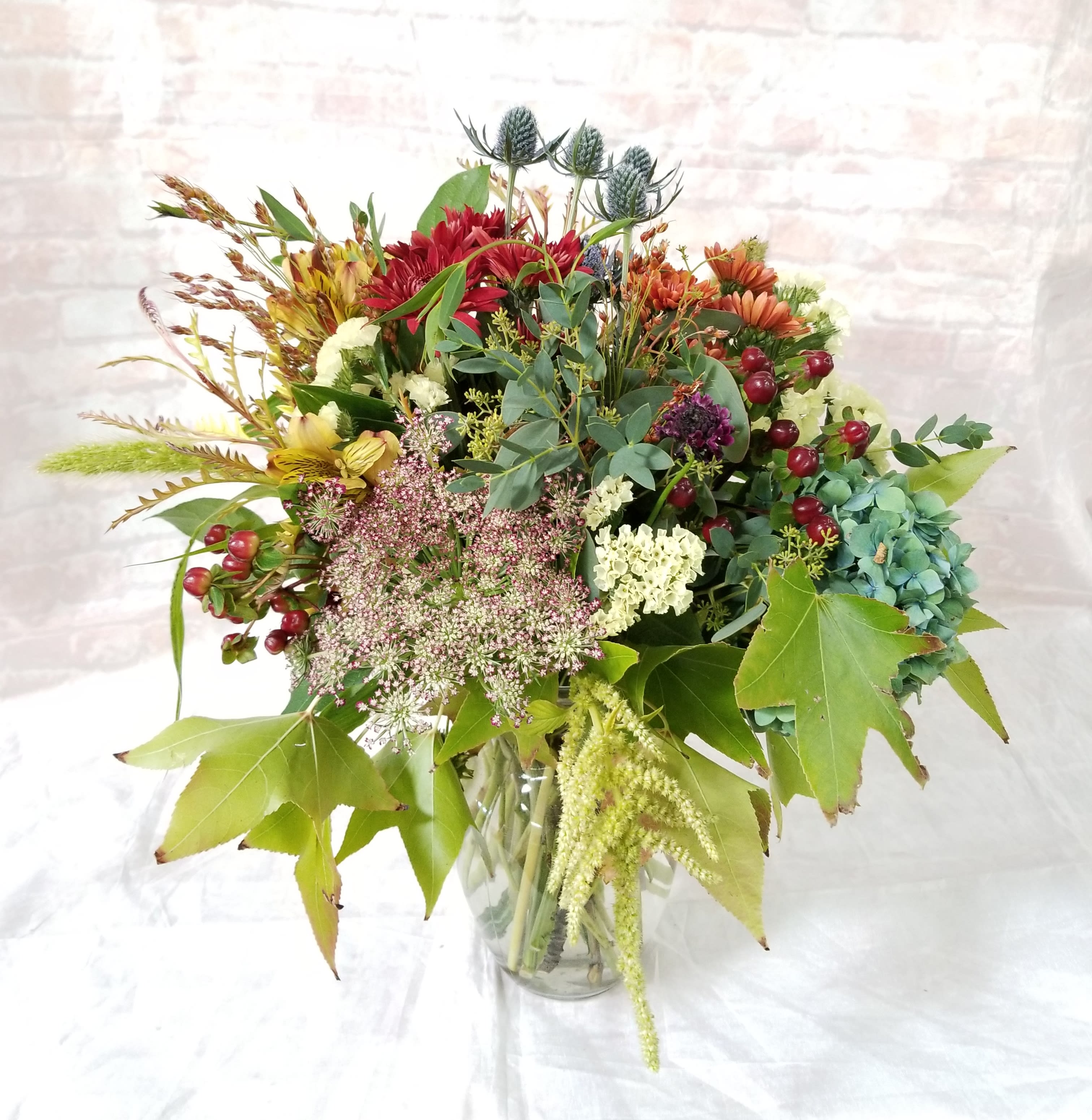 Fall Fields  - Select this long lasting vase of autumn filler flowers. 