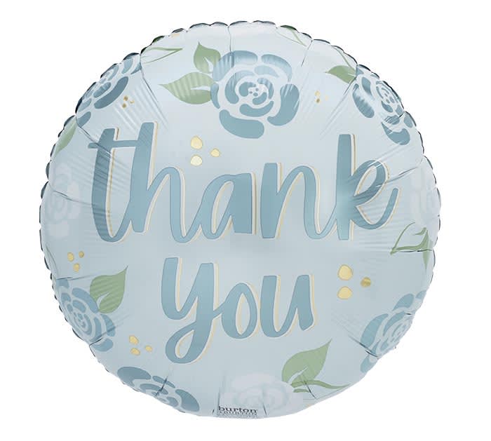 17" Thank You Grey Flowers Mylar - Select this cute balloon for your arrangement.