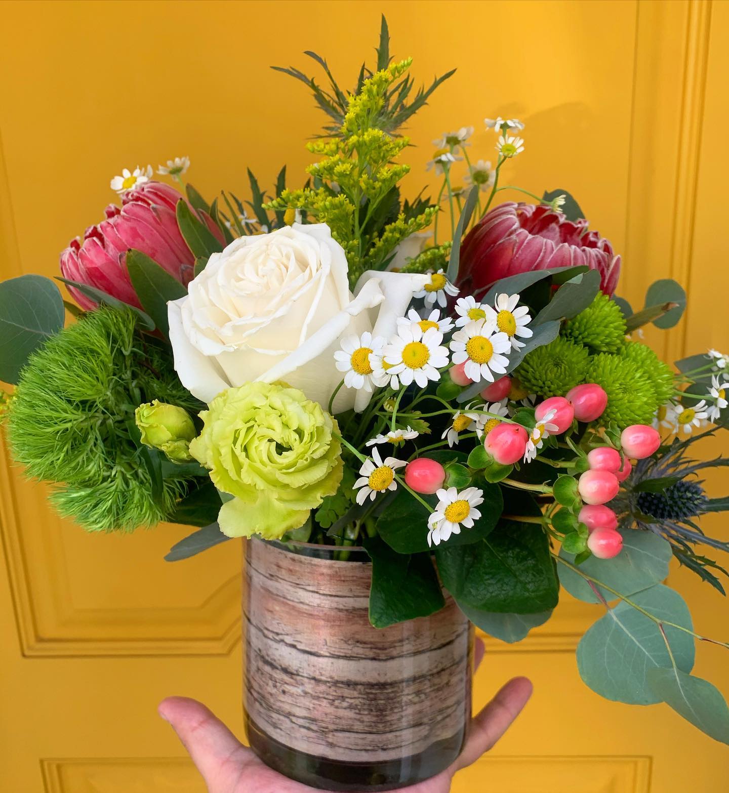Rustic Afternoon - Seasonal rustic flowers arranged into a vase