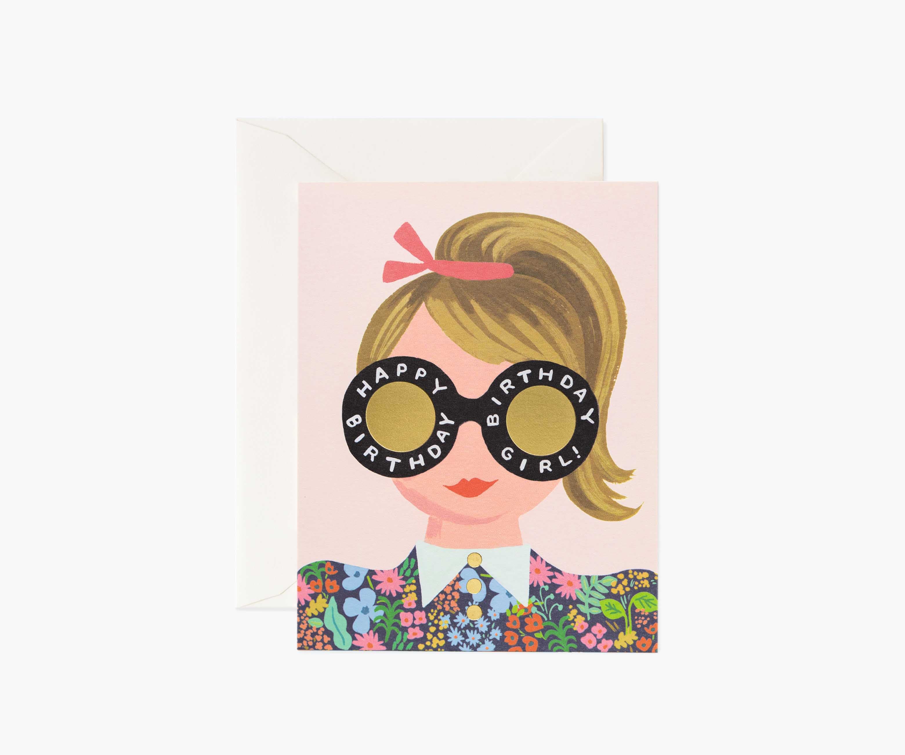 Blonde Birthday Girl Card - Blank card to add your own personalized message.