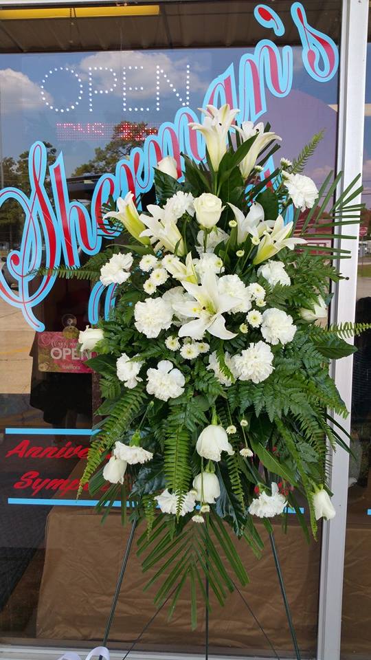 Peaceful Elegance - White Easel of floral mix
