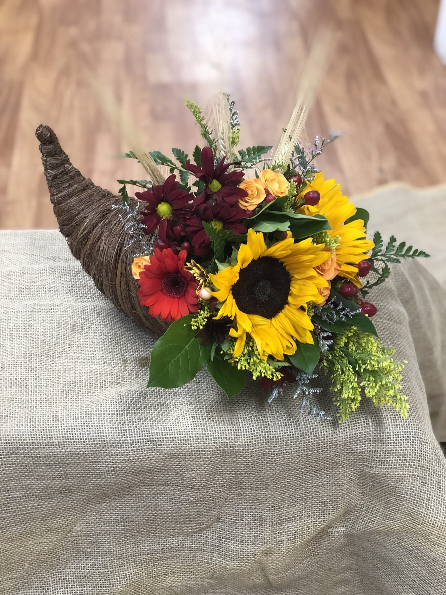 Thanksgiving Cornucopia  - This Cornucopia will surely bring a traditional look and feel to any room where you place it, with its bright colors.