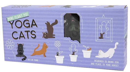 Mini Plant Pot Yoga Cats - Do you need to add some zen to your home? These yoga cats are the perfect inspiration while they meditate alongside your house plants. Relax and enjoy your new feline friends!