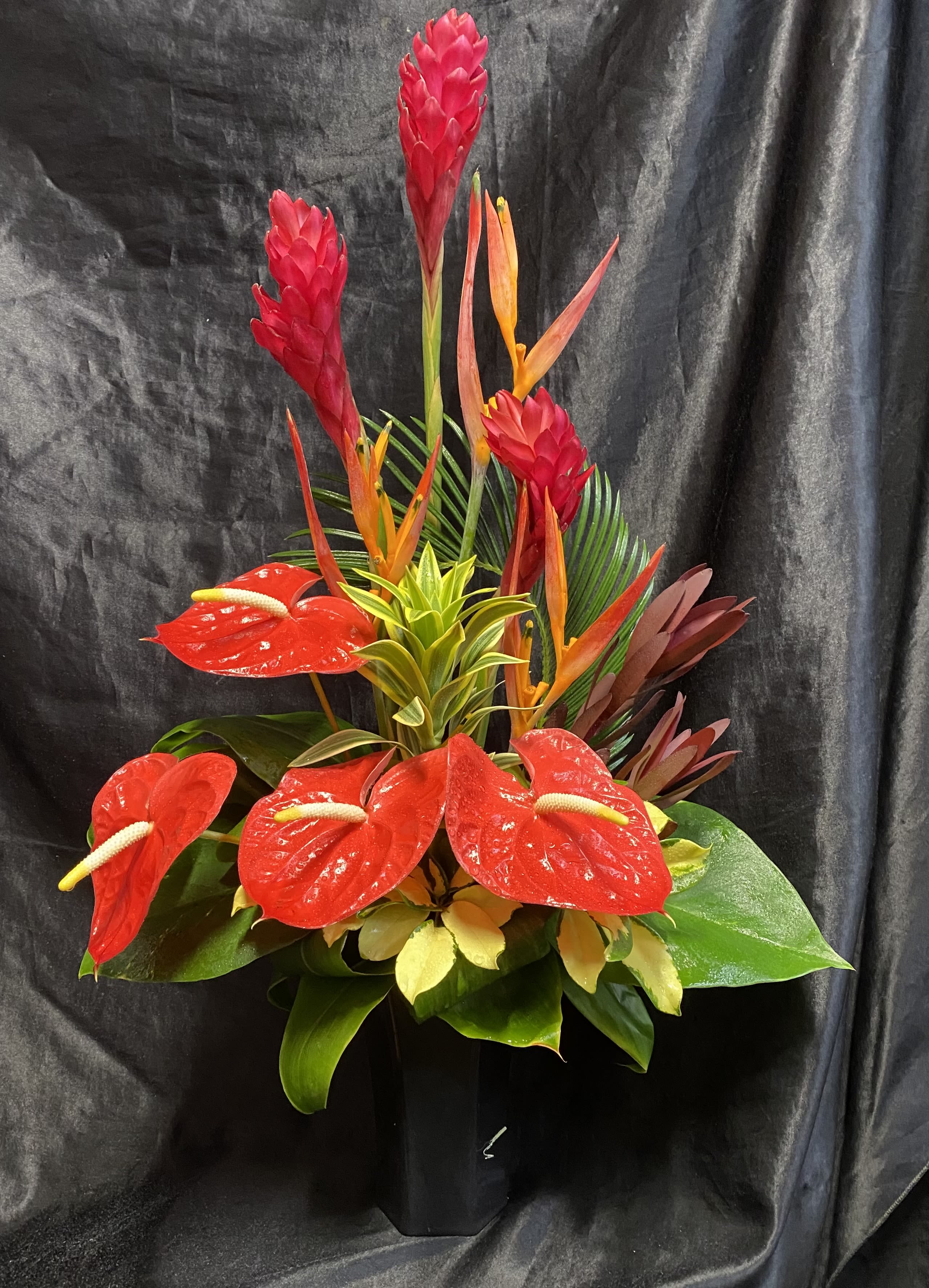 The Aloha Princess   [new photo] - Our smaller take on The Aloha Queen design.  This arrangement standing at about 25"-27" in height and 16"-18" in width    