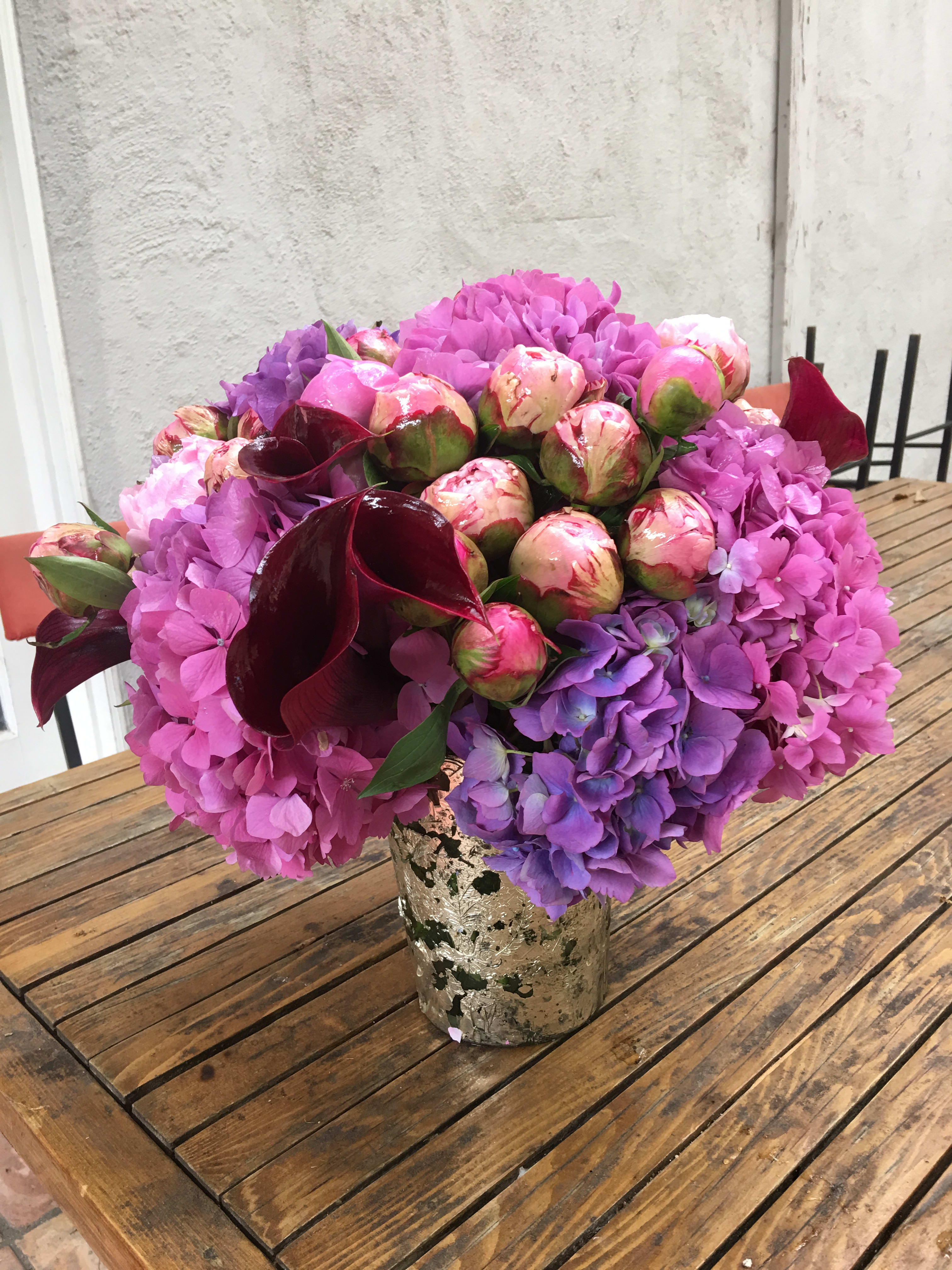 Pick delights - Pink and lavender roses with Amaizing clas and peonies