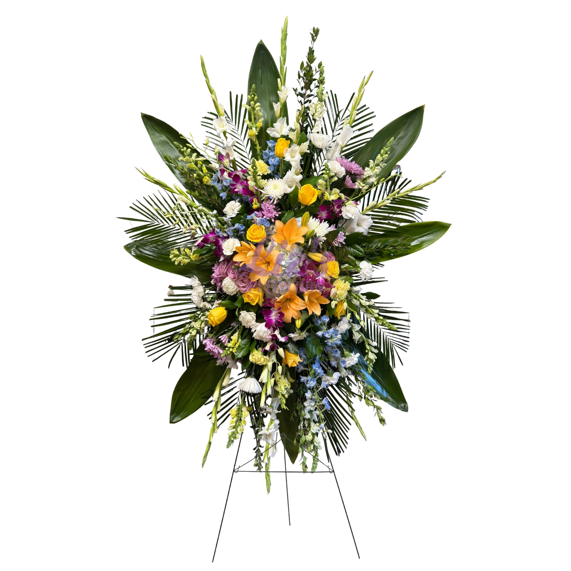 Lavender &amp; Gold Standing Spray - Standing spray in shades of lavender and yellows