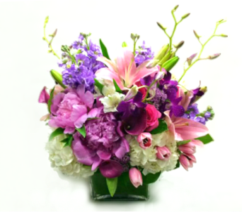  LUSH AND LAVISH BOUQUET [TT-ARR28] - LUSH AND LAVISH BOUQUET BY TWIN TOWERS FLORIST  (Tulips and peonies are available January through June.  We will substitute these varieties for a similar look and feel when they are out of season.)      As Shown : TT-ARR28 