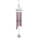 Hanging pink beaded wind chime with a round pendant
