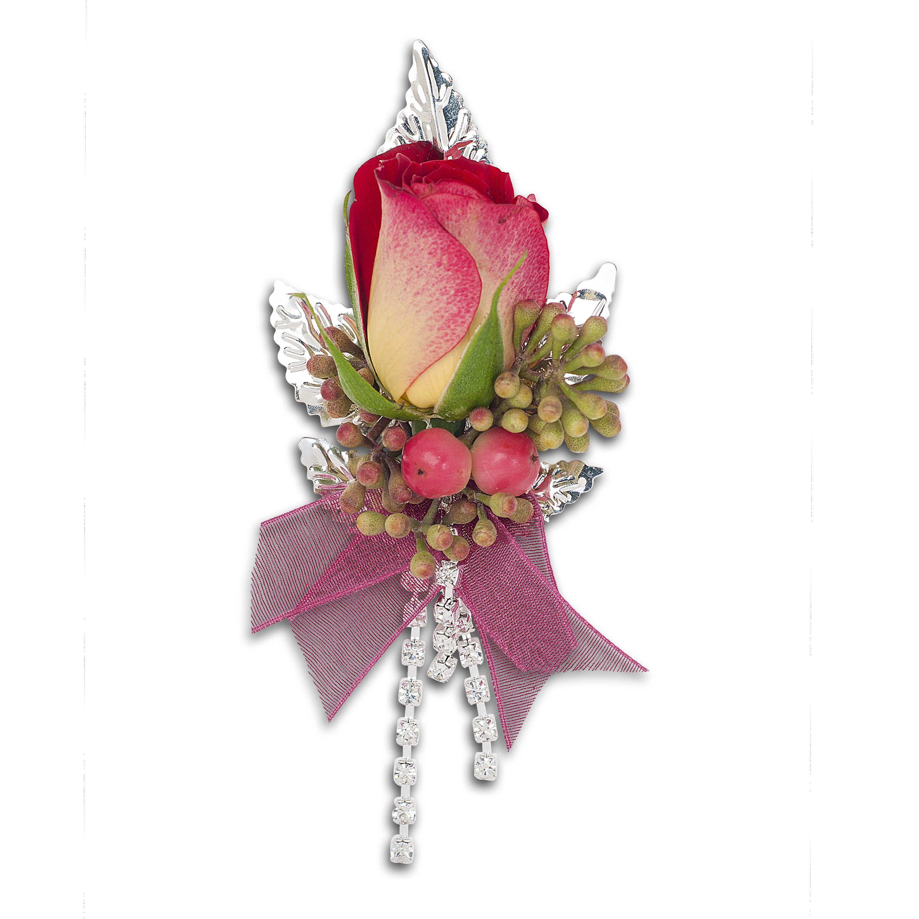 The One Rose - A small but sophisticated boutonniere. Approximately 2" W X 3" H DGTMF-410