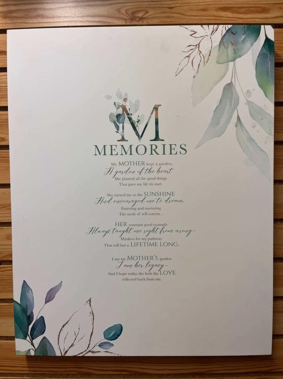 Memories Canvas - 23 1/2"x 19" Memories stretched canvas sign