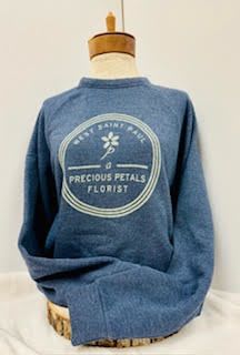 A Precious Petals Sweatshirt Blue - Soft sweatshirt with logo in sizes M, L &amp; XL