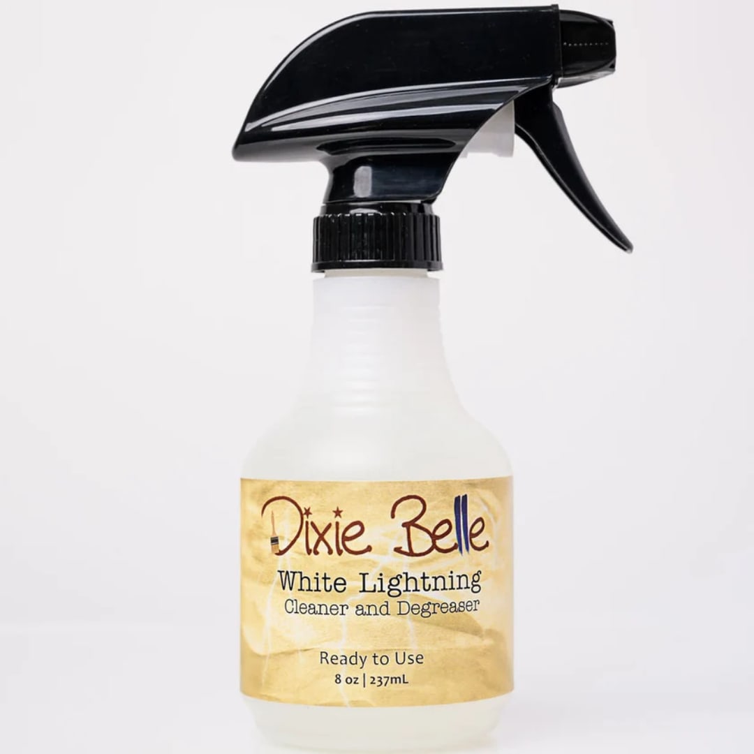 Spray bottle of Dixie Belle White Lightning cleaner and degreaser