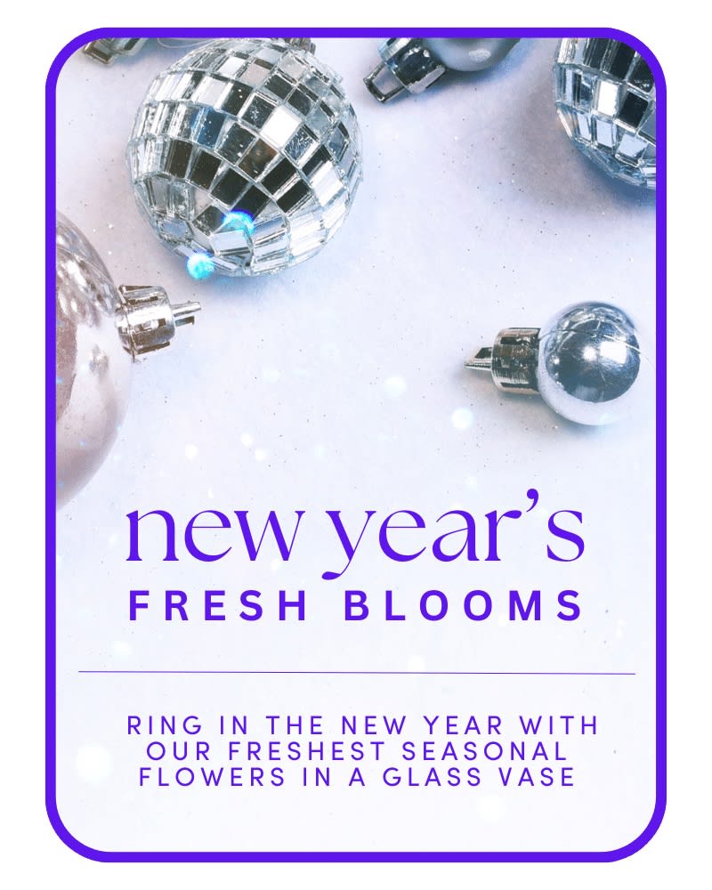 Designer's Choice New Year's Flowers - Elevate your New Year's celebration with an enchanting vase of flowers for the New Year. Adorn your space with the beauty and fragrance of our freshest seasonal flowers elegantly arranged in a vase. Embrace the spirit of new beginnings and create a captivating ambiance that sets the tone for a memorable and inspiring year ahead.