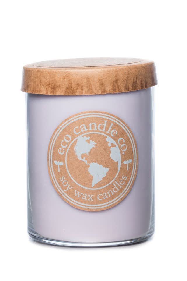 Eco Candle Company Lavender Dreams - 18 oz - Lavender Dreams scent description: Calming lavender perfectly blended with lilac, sage and mimosa. 100% soy candle hand-poured in Appleton, WI. Glassware and all packaging made in USA. 16oz: Burn time up to 95 hours | Optimal burn length is 3.5-4.5 hours at a time.