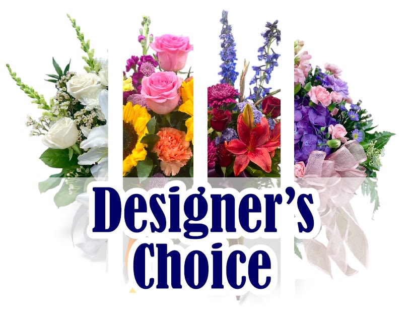 Designer’s Choice floral collage with mixed bouquets in multiple colors