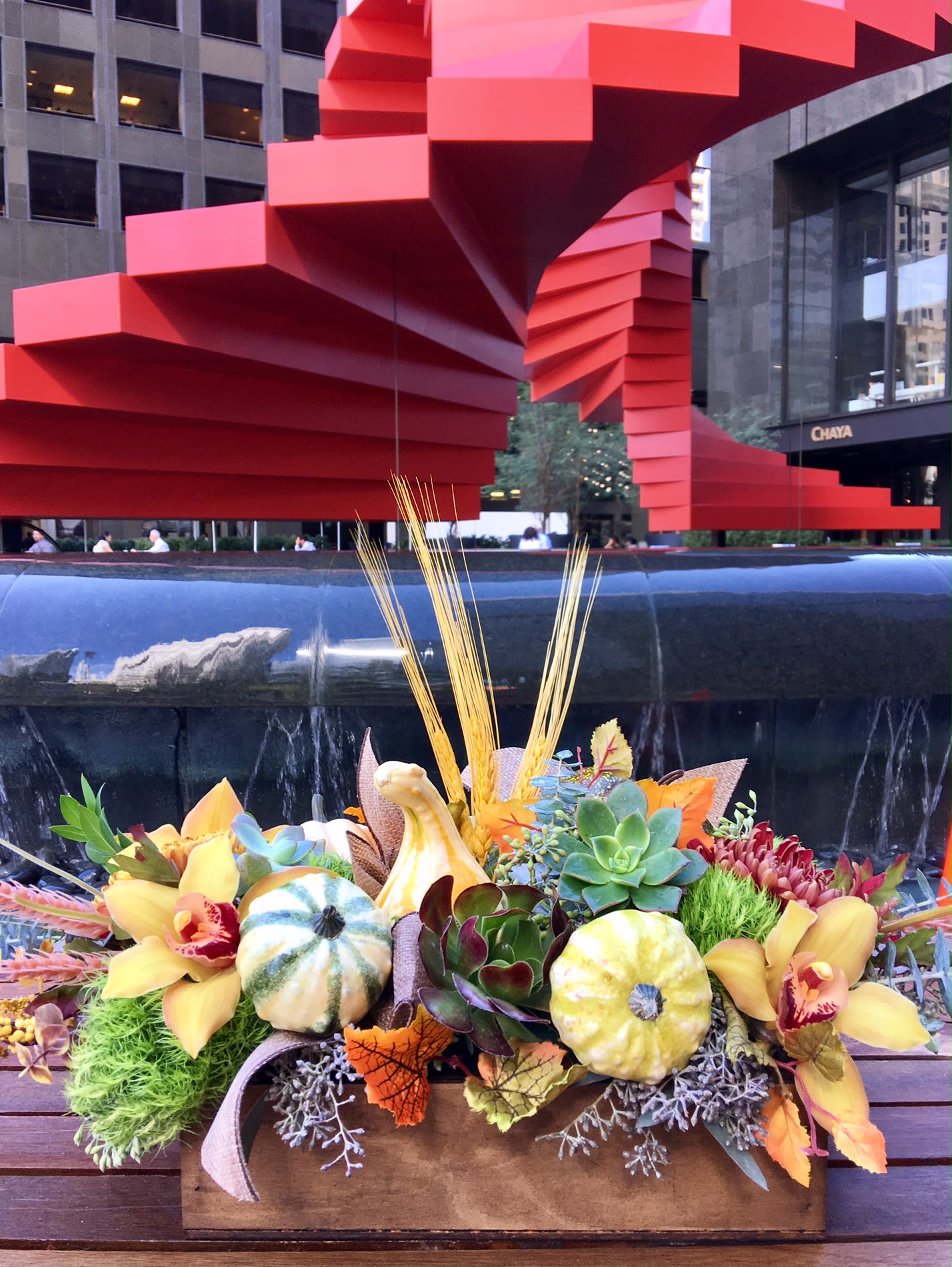 Shades of Autumn  - Shades of Autumn is collection of succulents and Fall goods in a custom wooden box. This arrangement makes a great to kick off this beautiful season.(seasonal)
