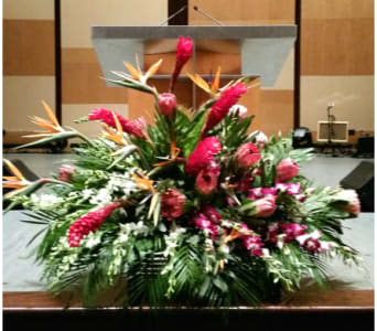 PODIUM ARRANGEMENT 89 [TTPOD89] - PODIUM ARRANGEMENT 89 BY TWIN TOWERS FLORIST      As Shown : TTPOD89 