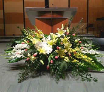 PODIUM ARRANGEMENT 48 [TTPOD48] - PODIUM ARRANGEMENT BY BY TWIN TOWERS FLORIST      As Shown : TTPOD48  