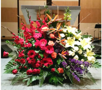  PODIUM ARRANGEMENT 88 [TTPOD88] - PODIUM ARRANGEMENT 88 BY TWIN TOWERS FLORIST      As Shown : TTPOD88 