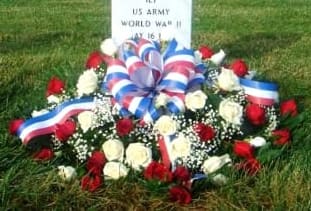 RED AND WHITE ROSE GRAVE BLANKET [TT-ANC20] -     As Shown : TT-ANC20  
