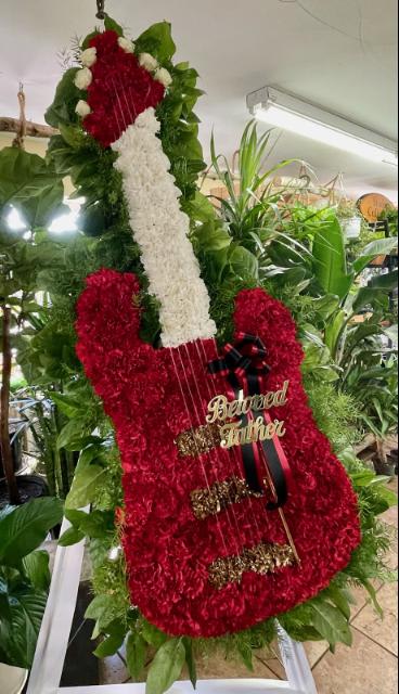 Guitar Sympathy Easel Spray  - Customizable guitar sympathy easel spray. 