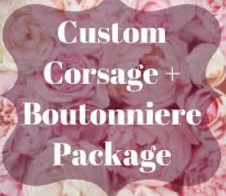 Custom Corsage and Boutonniere  - Let our designer's choose from the season's best flowers for your special day!  Just tell us what color the dress is in the special instructions and we will make a beautiful corsage to match.  This is the best way to go with the corsage and boutonniere combo.  Please specify in the notes below the requested color of flower, ribbon and any additional requests. Thank you! 