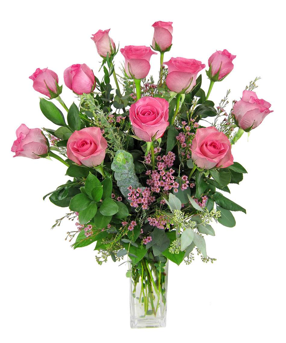 Dozen Pink Roses  - Color Roses No Red 