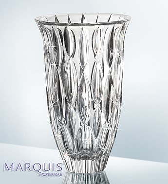 Marquis by Waterford Crystal Rainfall Vase - Product ID: WFORD-RFV  Marquis by Waterford Rainfall crystal vase, handcrafted and featuring heavy, vertical cuts inspired by tropical rain showers; measures 9"H This product is only available for pick-up or local delivery