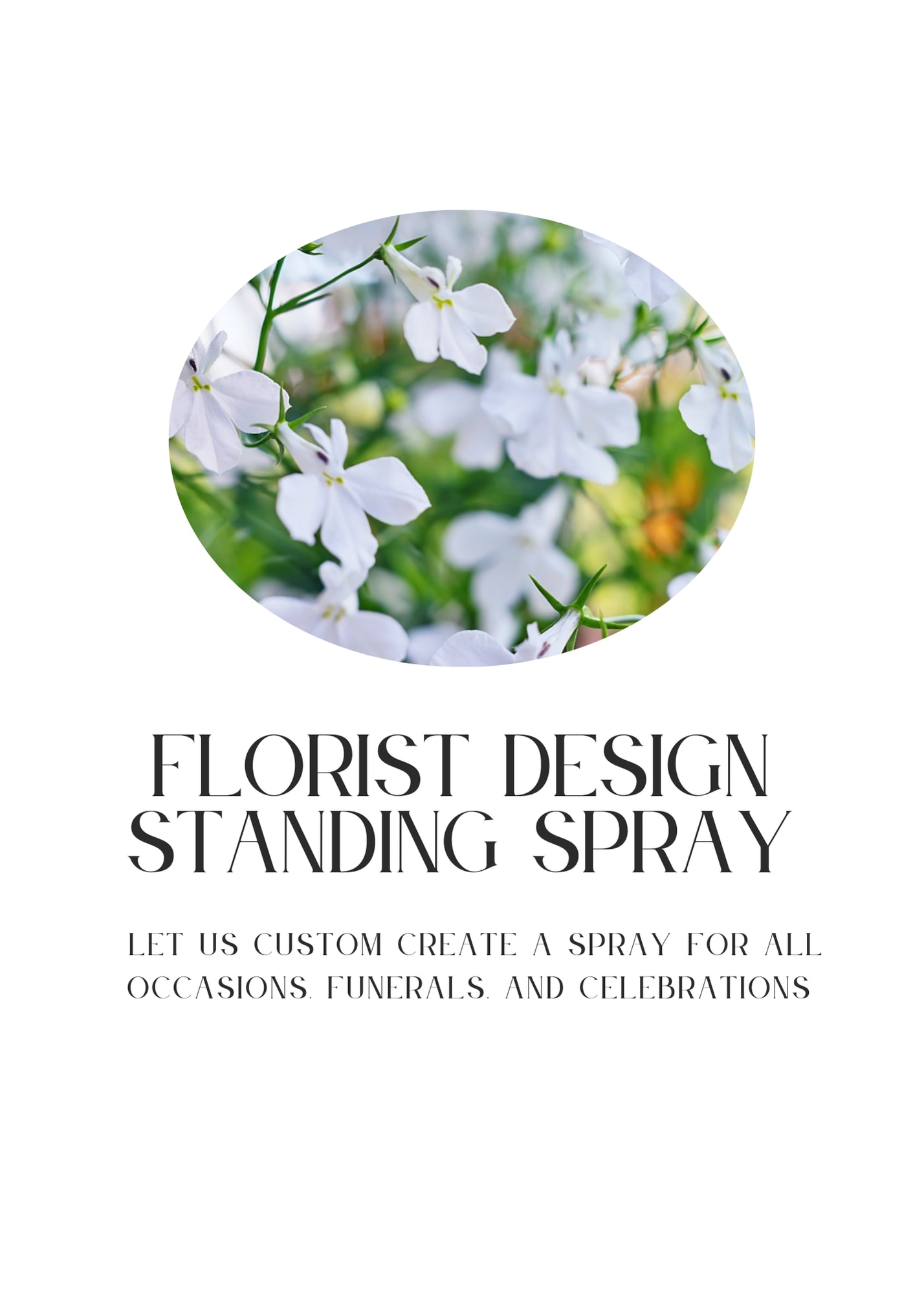 Florist Design Standing Spray * To create your own price Call/text 469-500-5219 - We will custom each spray based off occasion, color preferences, celebration or funeral. Let us take the stress off of you. 