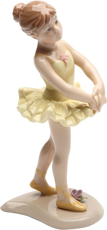 Porcelain figurine of a ballerina in a yellow tutu